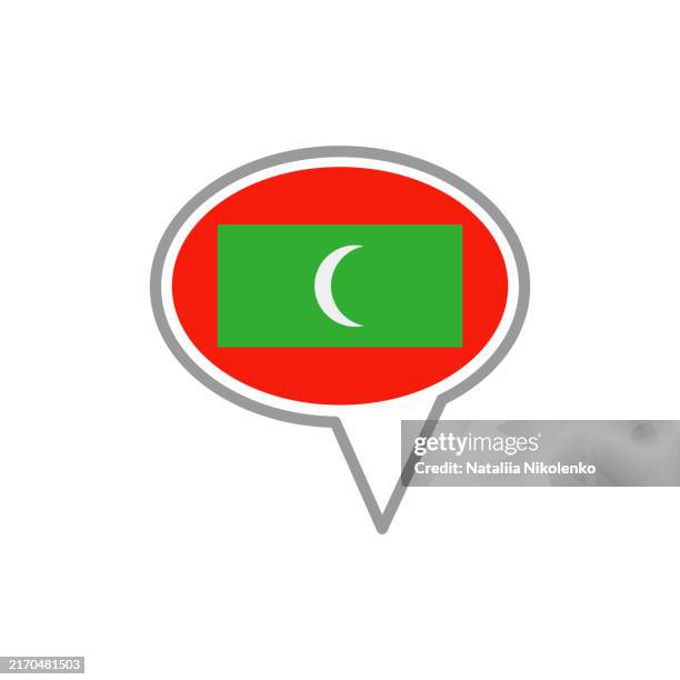 maldives - flag speech bubble icon. - maldives flag stock illustrations