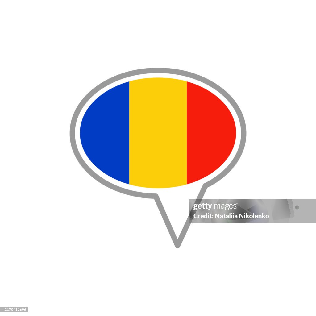 Romania - Flag Speech Bubble Icon.
