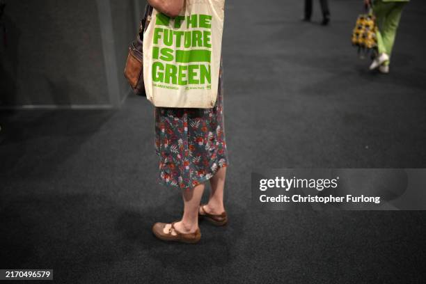 Delegates arrive for the Green Party Autumn Conference at Manchester Central on September 06, 2024 in Manchester, England. Some 1,200 delegates are...