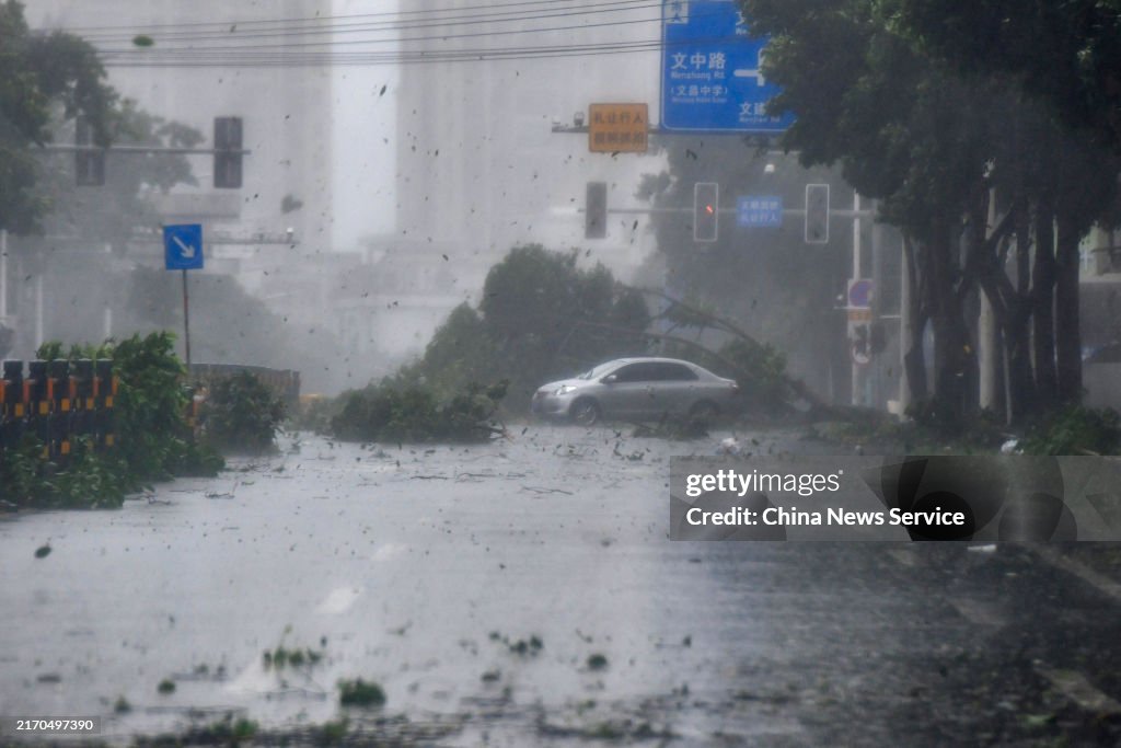 Super Typhoon Yagi Makes Landfall In South China's Hainan