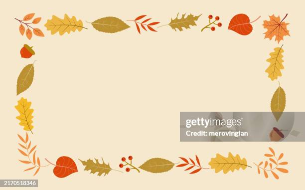 autumn leaves background frame design - maple leaf pattern stock illustrations