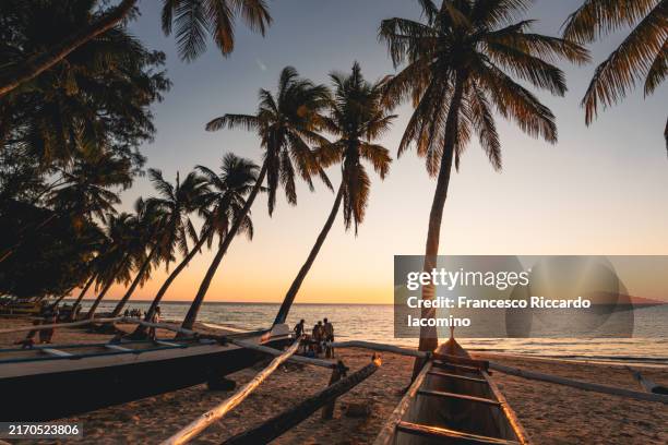 ifaty, beach at sunset - madagascar stock pictures, royalty-free photos & images
