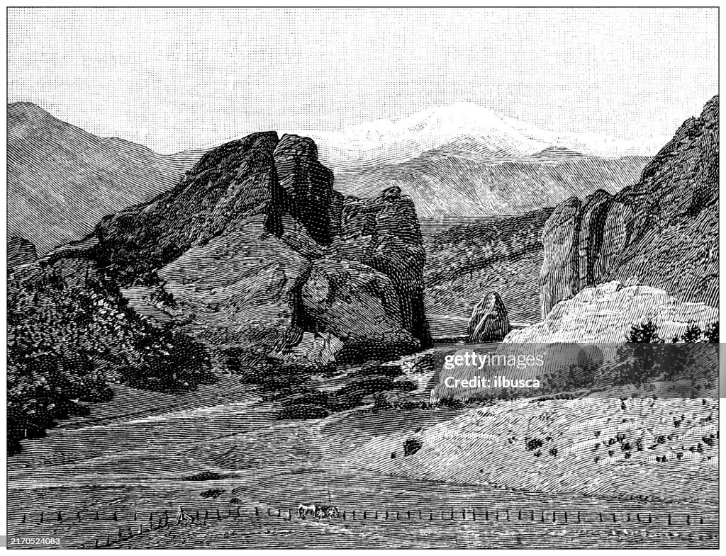 Antique Illustration: Entrance to the Garden of the Gods, Colorado