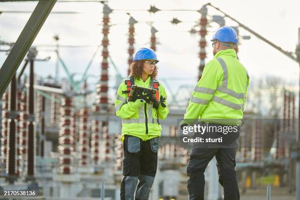 substation maintenance engineers - hard hat stock pictures, royalty-free photos & images