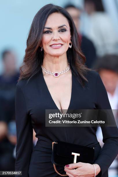 Maria Grazia Cucinotta attends the "Kjaerlighet" red carpet during the 81st Venice International Film Festival at Palazzo del Cinema on September 06,...