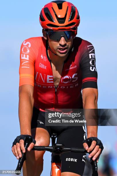 Oscar Rodriguez of Spain and Team INEOS Grenadiers crosses the finish line during the La Vuelta - 79th Tour of Spain 2024, Stage 19 a 173.5km stage...