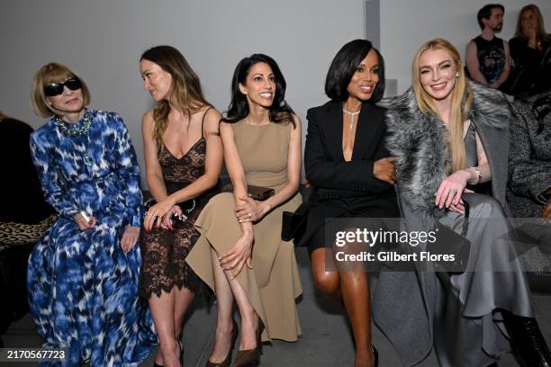 Anna Wintour, Olivia Wilde, Huma Abedin, Kerry Washington and Lindsay Lohan at Michael Kors RTW Spring 2025 as part of New York Ready to Wear Fashion...