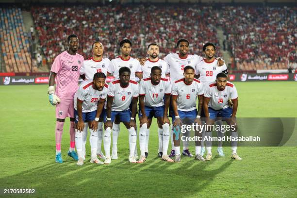 Cape Verde national team players before the AFCON Morocco 2025 qualifier match between Egypt and Cape Verde at the Cairo International Stadium on...