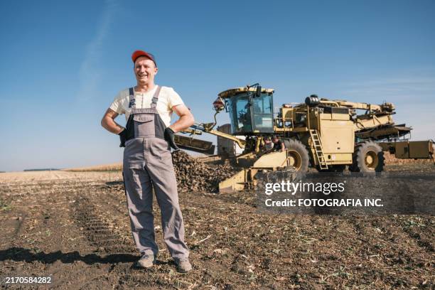 male farmer working in the crop field in the morning - agricultural machinery stock pictures, royalty-free photos & images