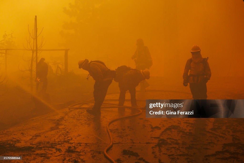 Line fire in Running Springs, CA.