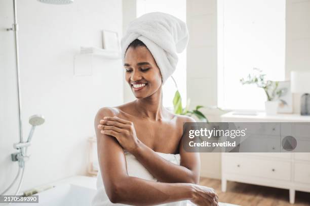 home pamper routine - shower gel stock pictures, royalty-free photos & images