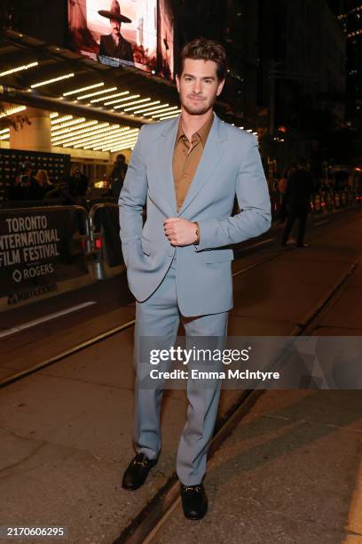 Andrew Garfield attends the premiere of "We Live in Time" during the 2024 Toronto International Film Festival at Princess of Wales Theatre on...