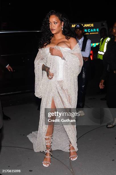 Rihanna attends the Alaia fashion show during New York Fashion Week: The Shows at the Solomon R. Guggenheim Museum on September 06, 2024 in New York...