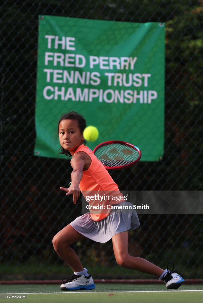 Perry Manchester Freya Syazeddy plays a forehand during Day One of the Fred Perry ...