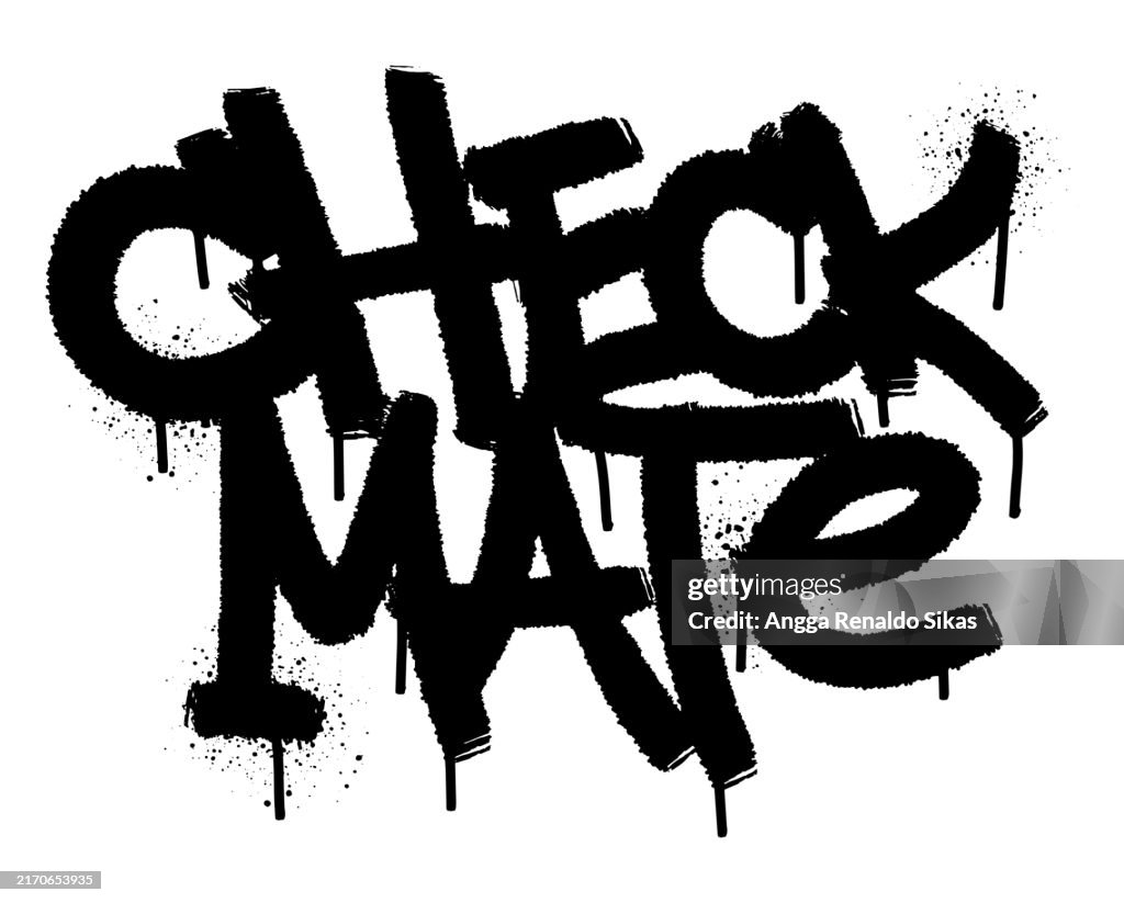 Check Mate Graffiti Words Black Airbrush Spraypaint Drawing High-Res ...