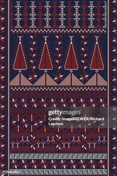 Palestinian Map Pattern Traditional Palestinian Tatreez Seamless Pattern Vector Template High ...