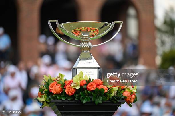 The FedEx Cup trophy is seen during the final round of TOUR Championship at East Lake Golf Club on September 1, 2024 in Atlanta, Georgia.