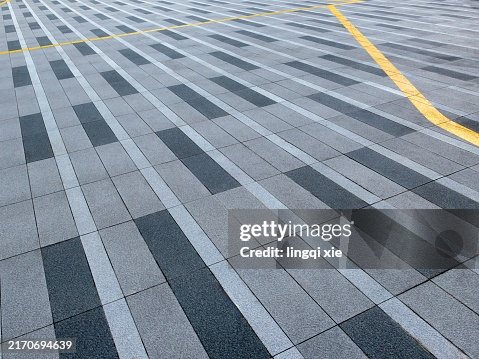 Pavement Pattern Microstation Line Patterns And Yellow Markings On Plaza Pavement High-Res Stock ...