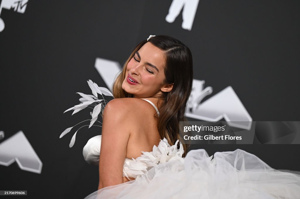 Addison Rae 2024 White Ruffle Addison Rae at the 2024 MTV Video Music Awards held at UBS Arena on ...