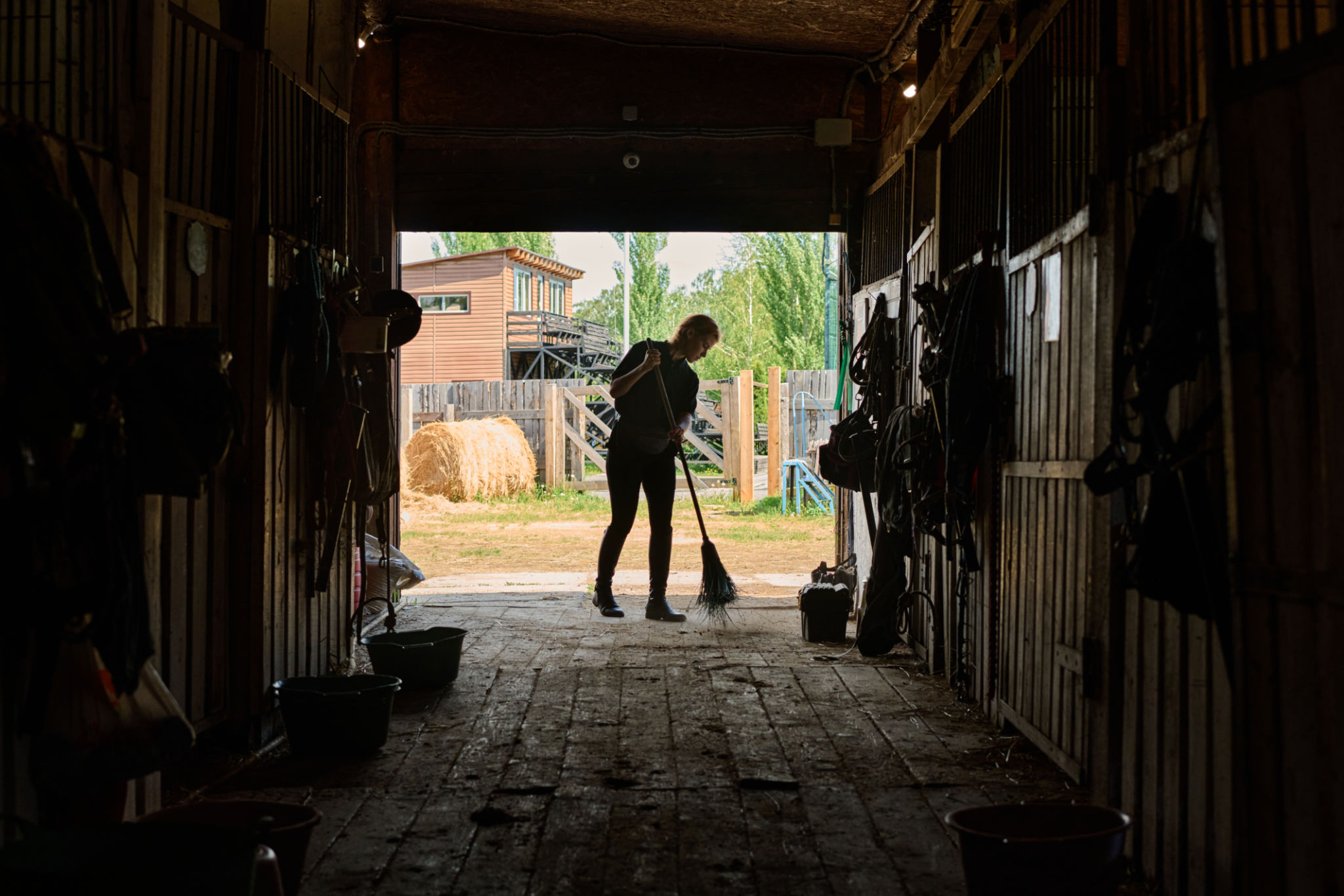 horse stable clean