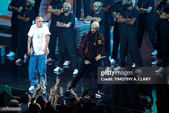 M M The Rapper US rapper Eminem performs on stage during the MTV Video Music Awards ...