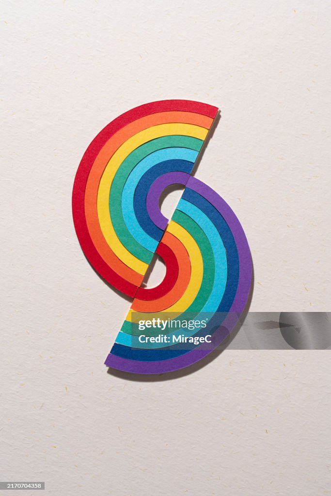 Two Rainbows in Reverse of Each Other, Paper Craft