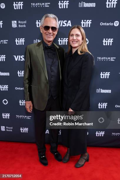 Andrea Bocelli and Cosima Spender attend the premiere of "Andrea Bocelli: Because I Believe" during the 2024 Toronto International Film Festival at...