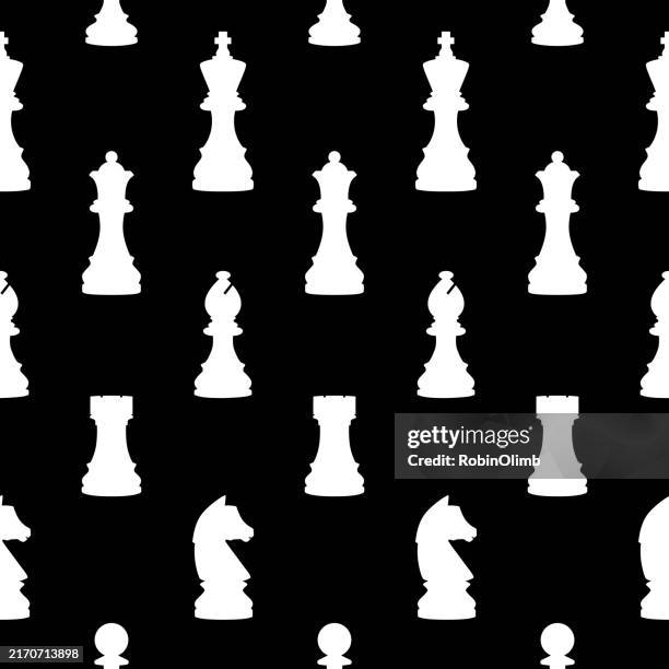 chess set seamless pattern - chess piece stock illustrations