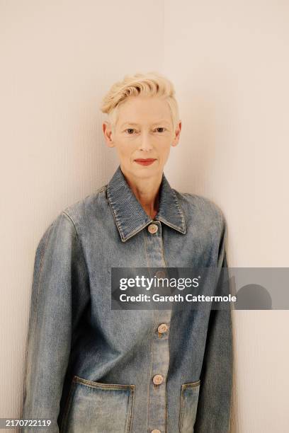 Tilda Swinton of 'The Room Next Door' poses in the Getty Images Portrait Studio Presented by IMDb and IMDbPro during the Toronto International Film...