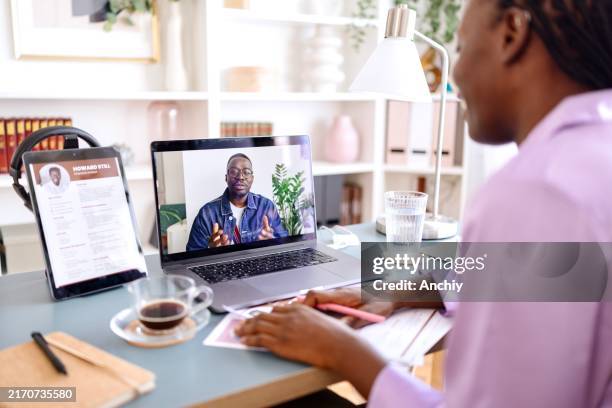 man talking on a job interview - cv bildbanksfoton och bilder
