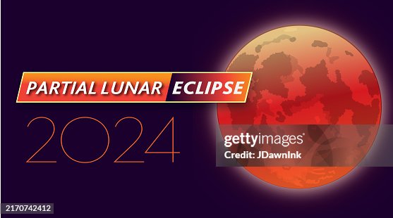Partial Lunar Eclipse September 2024 celestial event web banner design template Partial Lunar Eclipse September 2024 celestial event web banner design template