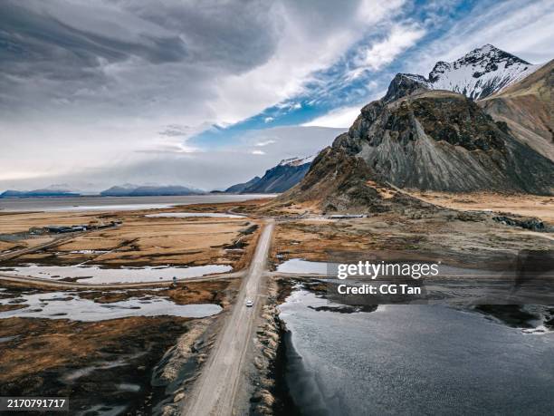 vestrahorn in iceland - dramatic landscape stock pictures, royalty-free photos & images