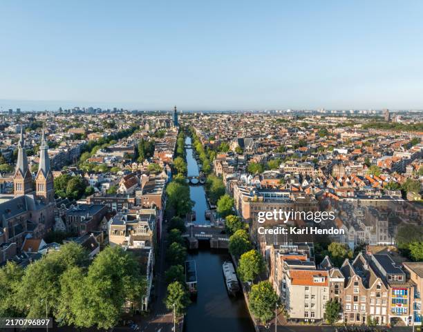 an elevated view of amsterdam - amsterdam bildbanksfoton och bilder
