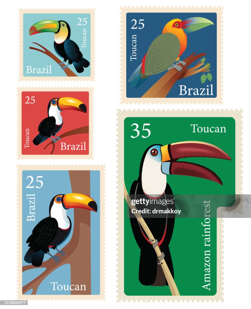 Toucan Birds Stamps and Postage