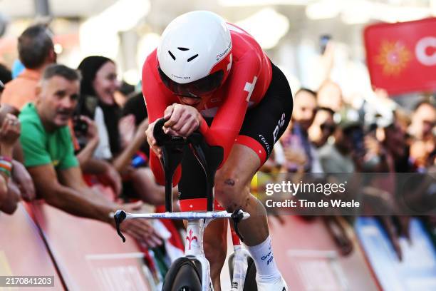 Stefan Kung of Switzerland and Team Groupama-FDJ sprints during the La Vuelta - 79th Tour of Spain 2024, Stage 21 a 24.6km individual time trial...
