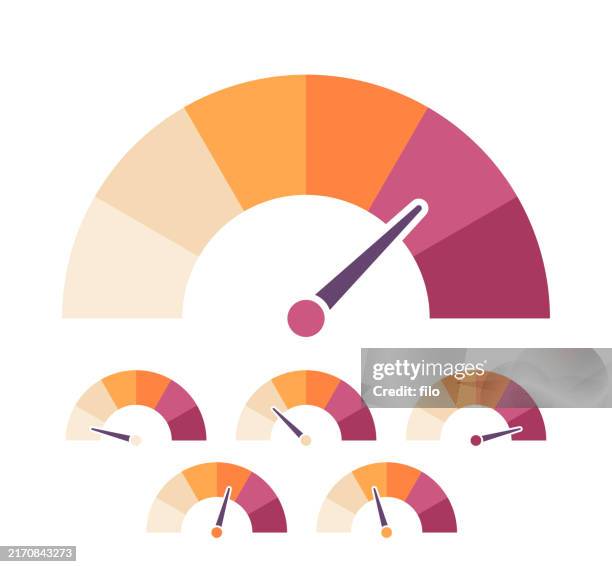 gauge level quality review measuring rating design elements - balanced-scorecard stock illustrations