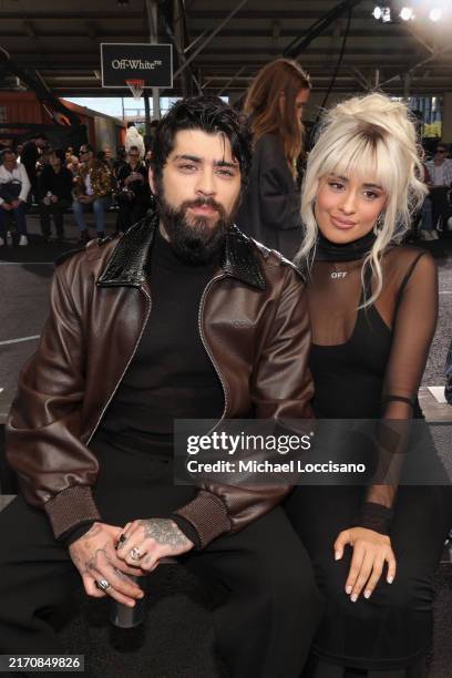 Zayn Malik and Camila Cabello attend the Off-White fashion show during the September 2024 New York Fashion Week on September 08, 2024 in New York...