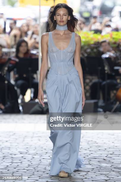 Model walks the runway during the Prabal Gurung Ready to Wear Spring/Summer 2025 fashion show as part of the New York Fashion Week on September 7,...