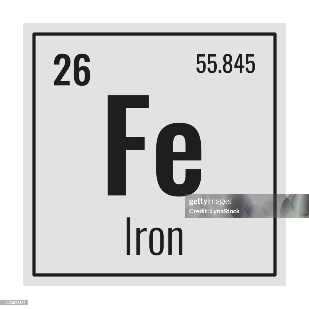 Iyon Sign Iron Symbol Chemical Element Of The Periodic Table Vector Illustration ...