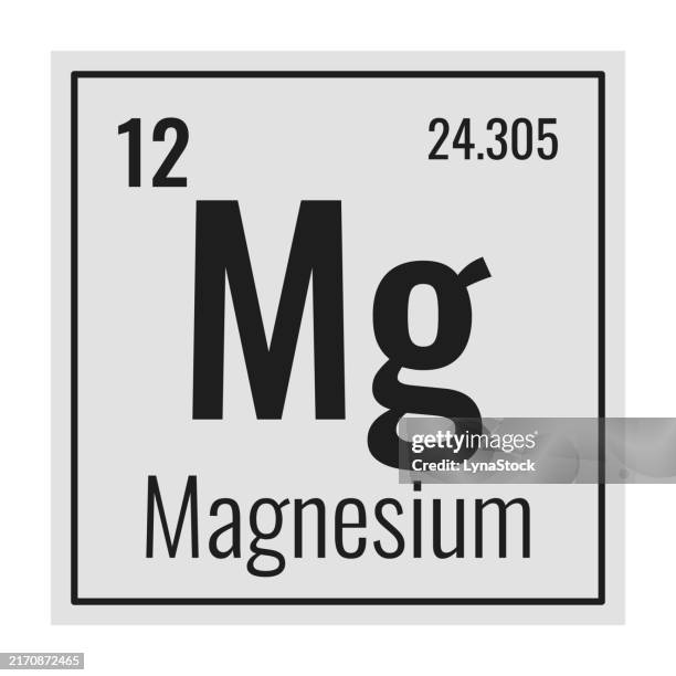 magnesium symbol. chemical element of the periodic table. vector illustration isolated on white background. glass sign. - magnesium stock illustrations