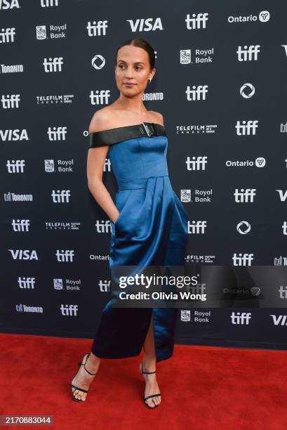 Alicia Vikander attends the premiere of "The Assessment" during the 2024 Toronto International Film Festival at Princess of Wales Theatre on...