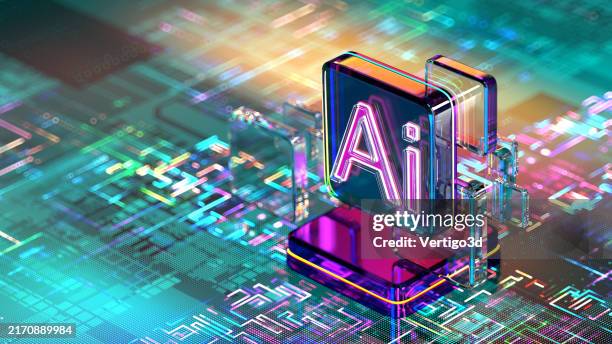 digital abstract cpu. ai - artificial intelligence and machine learning concept - artificial intelligence stock pictures, royalty-free photos & images