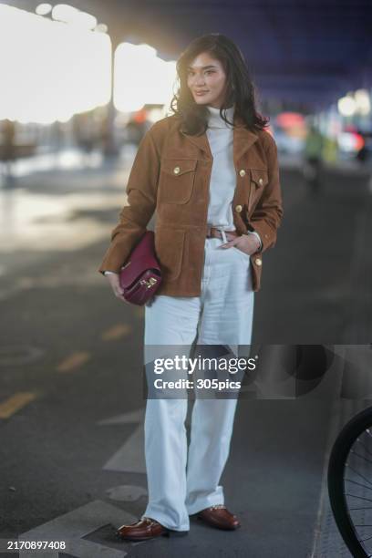 Pia Wurtzbach is seen at New York Fashion Week on September 08, 2024 in New York City.