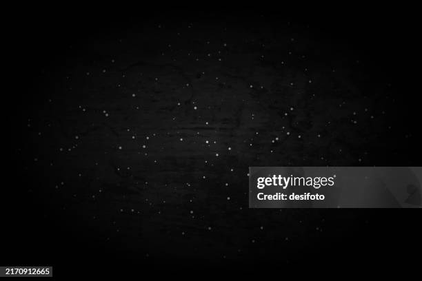 horizontal dark black colored textured spotted textured effect painted smudged wooden texture wall like wallpaper with and small silver white dots as glittering stars all over as in night sky in space or snowing snow - sprinkling stock illustrations