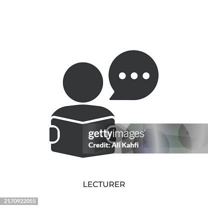 Lecturer glyph solid icon. Solid icon that can be applied anywhere, simple, pixel perfect and modern style Lecturer glyph solid icon. Solid icon that can be applied anywhere, simple, pixel perfect and modern style