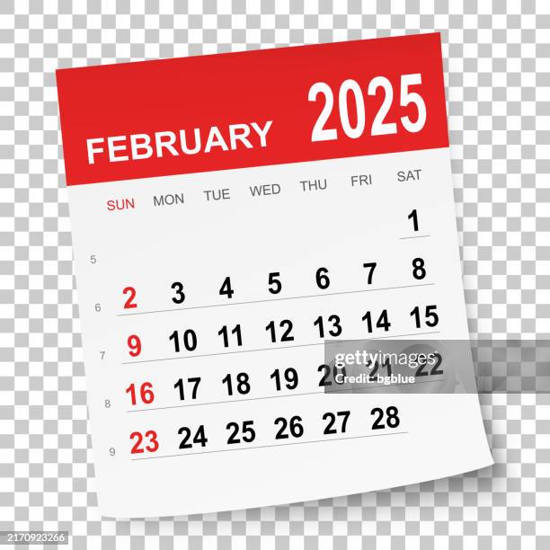 february 2025 calendar - february stock illustrations