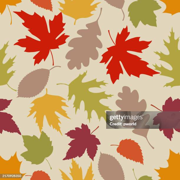 autumn leaf seamless pattern . - fall leaves vector stock illustrations