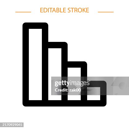 Chart Thin Line Icon - Editable Stroke Chart Thin Line Icon - Editable Stroke