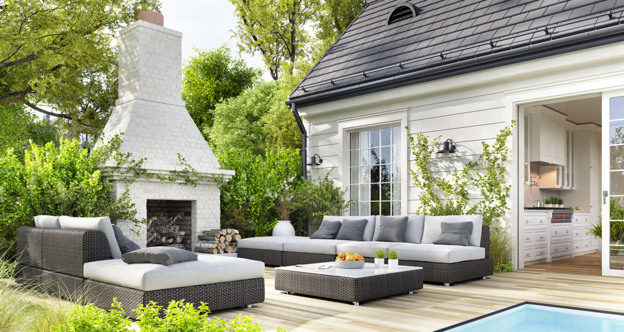 outdoor lounge area