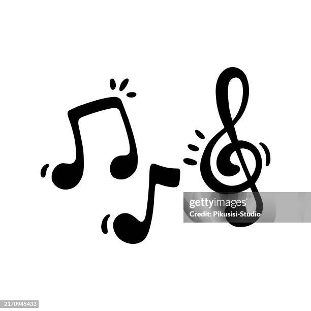 bildbanksillustrationer, clip art samt tecknat material och ikoner med music note icon in flat style on white isolated background. - musiknot
